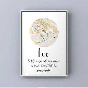 Leo zodiac signs modern constellation art prints